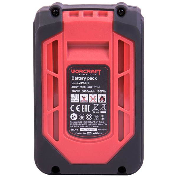 Акумуляторна батарея WORCRAFT CLB-20V-8.0