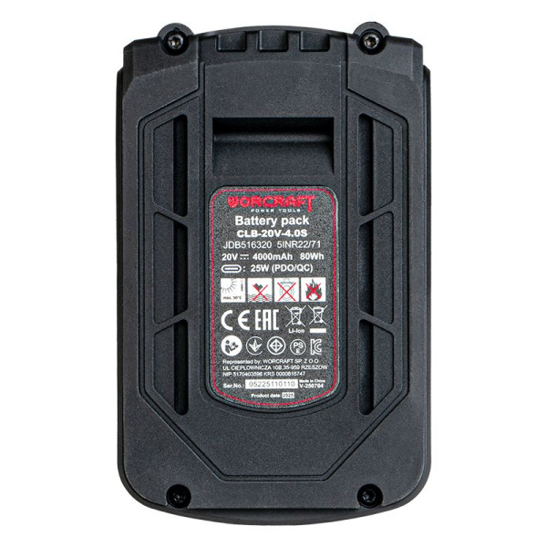 Акумуляторна батарея WORCRAFT CLB-20V-4.0S